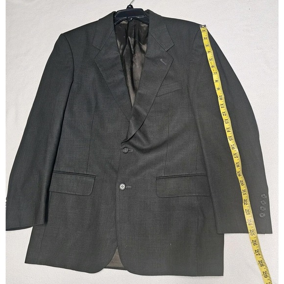 Burberrys Blazer Sport Coat Jacket Glen Check Wool Brown Black No Size Tag 42 - Picture 13 of 16